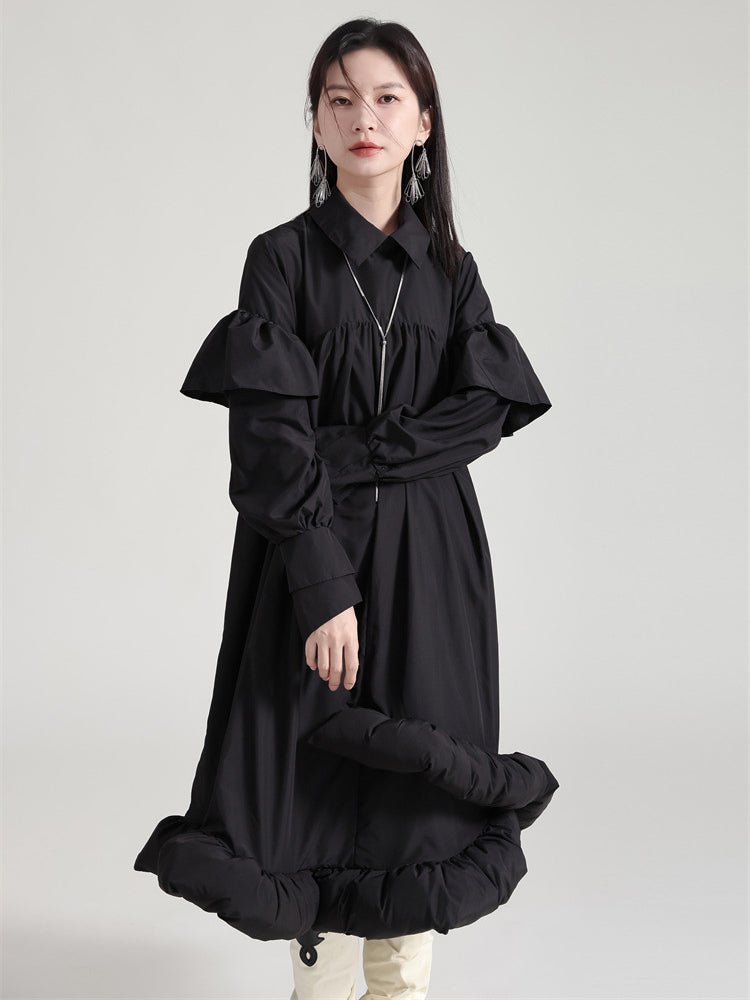 Marigold Shadows Dresses Plufey Long Sleeve Puff Dress - Black