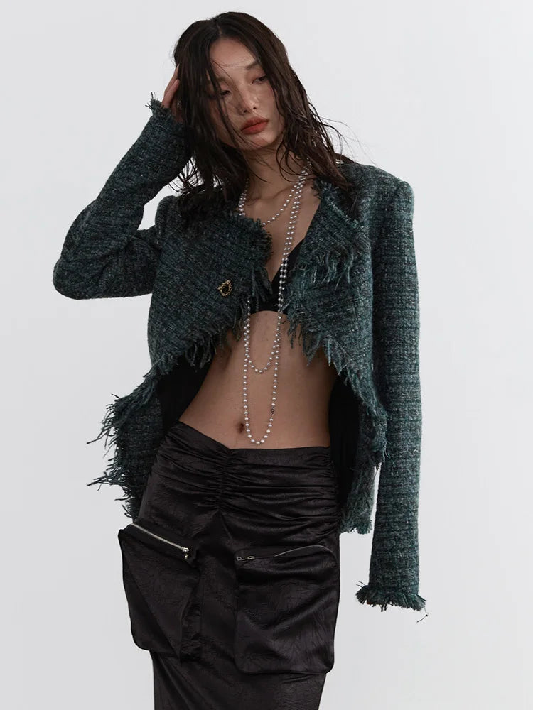 Marriagie Frayed Tweed Jacket