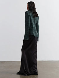 Left side view of Marriagie Frayed Tweed Jacket