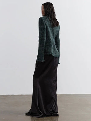 Left side view of Marriagie Frayed Tweed Jacket