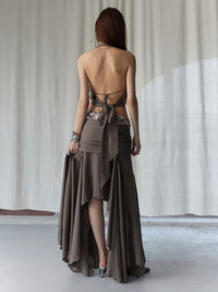 Marigold Shadows Shirts *** Burnn Ruffle Halter