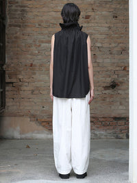 Another back view of  Chee Ruffle Collar Blouse - Black 