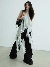 Marigold Shadows Shirts *** Cossett Irregular Ruffles Tube Top Skirt