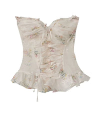 Marigold Shadows Shirts *** Hata Sheer Floral Halter