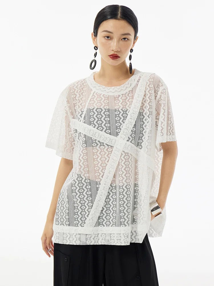 Marigold Shadows Shirts *** Izicaya Sheet Lace Shirt