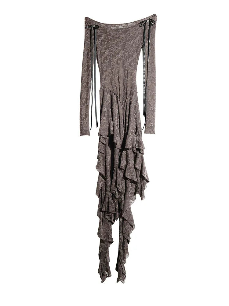 Marigold Shadows Shirts ***Mancaddi Sheer Lace Long Sleeve