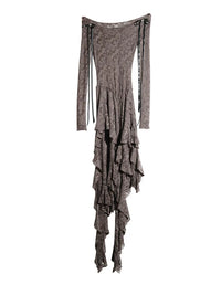 Marigold Shadows Shirts ***Mancaddi Sheer Lace Long Sleeve