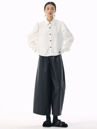 Marigold Shadows Shirts *** Samai Puff Sleeve Button Up