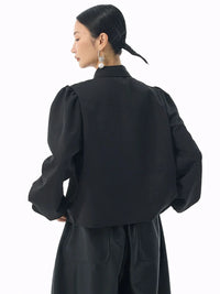 Marigold Shadows Shirts *** Samai Puff Sleeve Button Up