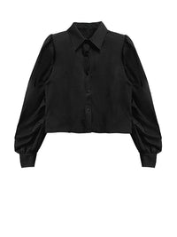 Marigold Shadows Shirts *** Samai Puff Sleeve Button Up