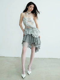 Marigold Shadows Shirts *** Tulletoo Sheer Floral Tank