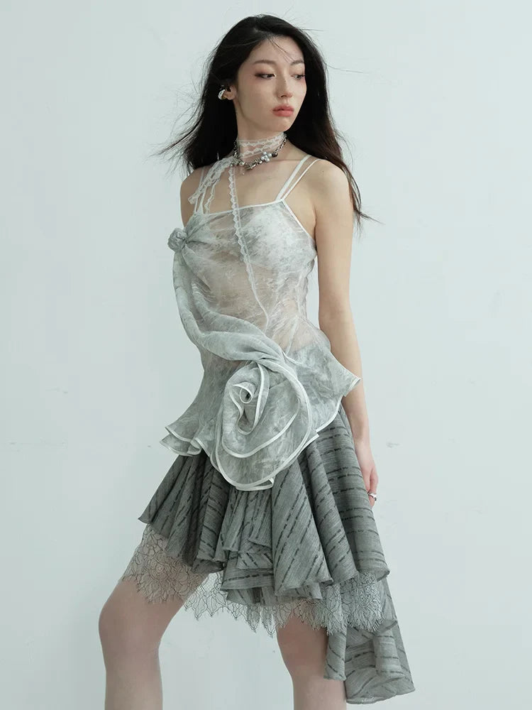 Marigold Shadows Shirts *** Tulletoo Sheer Floral Tank