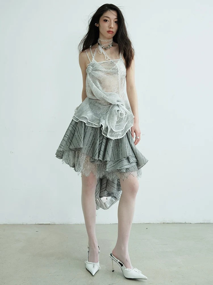 Marigold Shadows Shirts *** Tulletoo Sheer Floral Tank