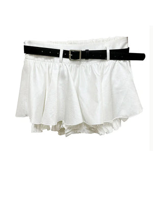 Close up view of Faroush Ruffle Mini Skirt