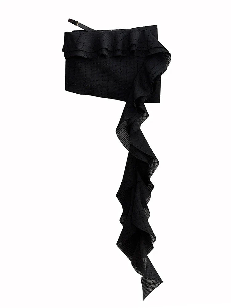 view of Manello Ruffle Mini Skirt