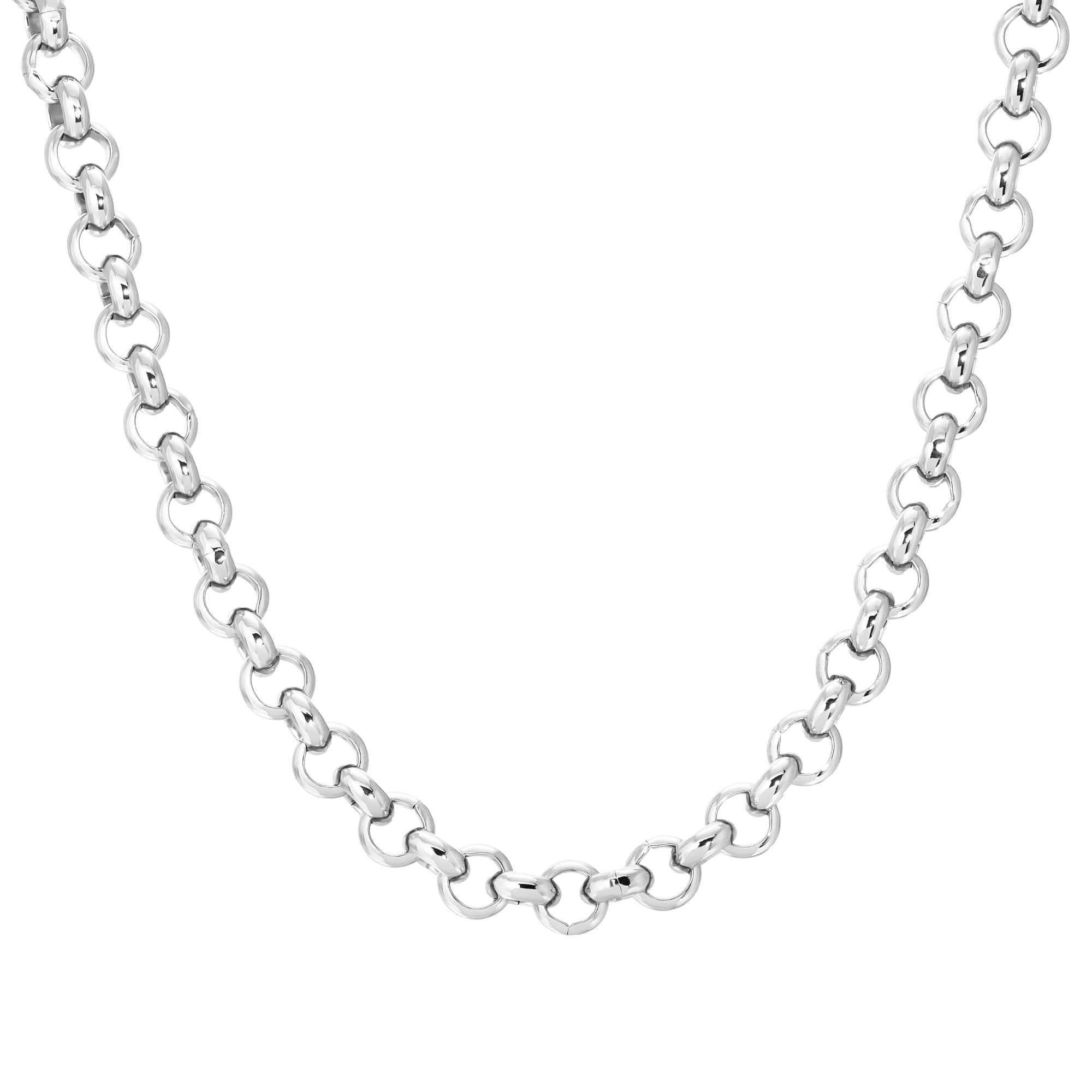 A close up view of silver Royal Necklace