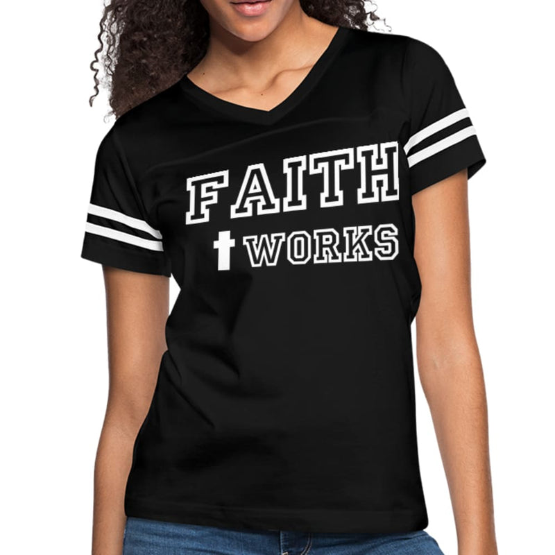 Womens Graphic Vintage Tee - Faith + Works Sport T-shirt