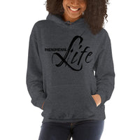 Womens Hoodie - Pullover Sweatshirt - Black Graphic/phenomenal Life