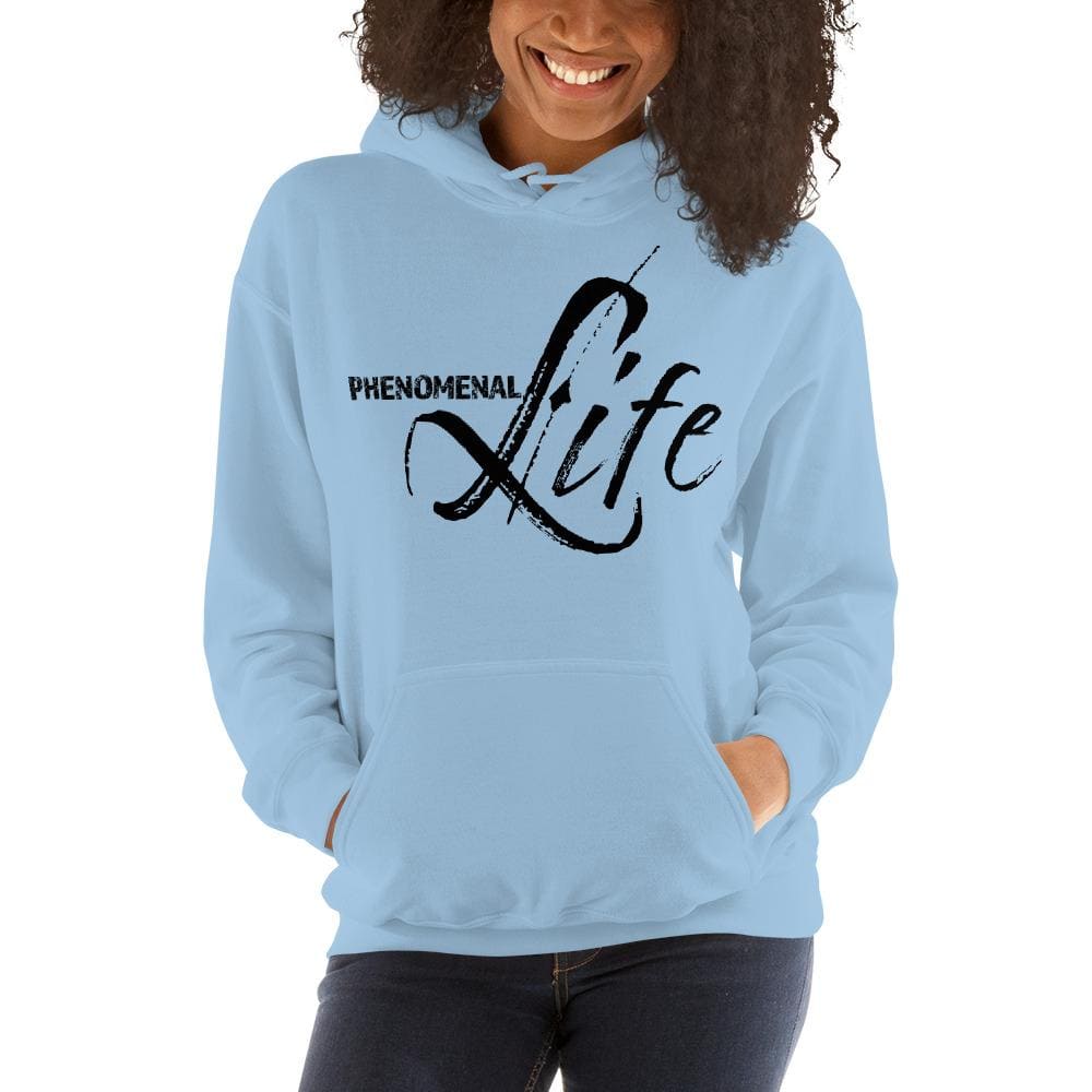 Womens Hoodie - Pullover Sweatshirt - Black Graphic/phenomenal Life