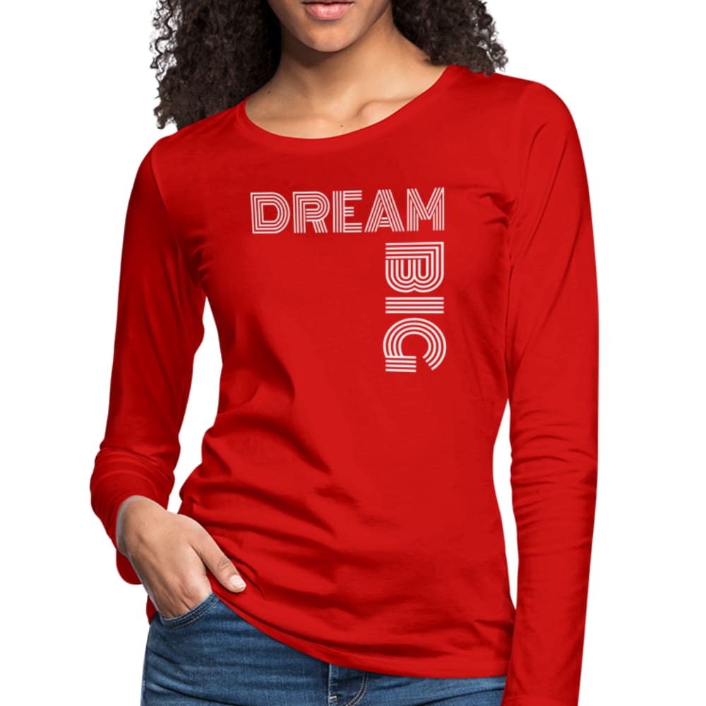 Womens Long Sleeve Graphic Tee - Dream Big Print - Womens/T-Shirts/Long Sleeves
