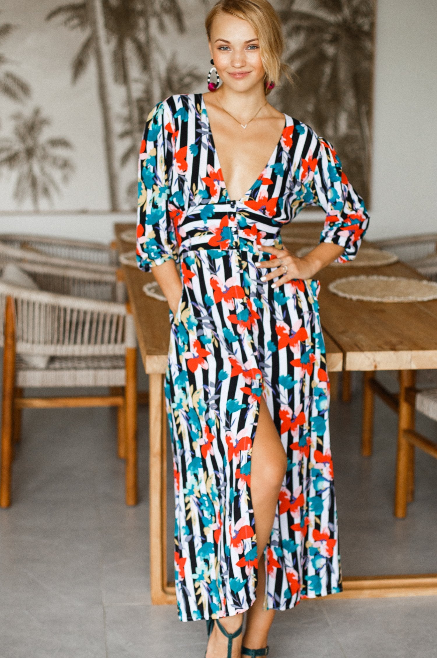 Whisper Light Button up Midi Dress by ELF - East Hills Casuals