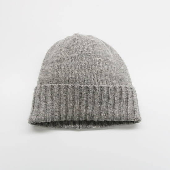 CASHMERE HAT WITH RIBBED WIDE CUFF - East Hills Casuals