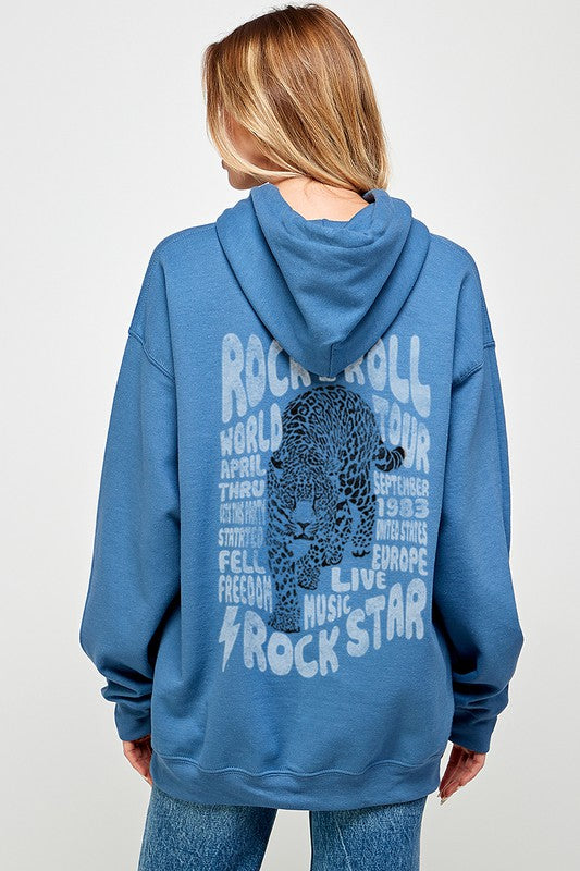 VITAGE ROCK AND ROLL GRAPHIC  HOODIE SWEATSHIRTS