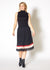Pleione Pleated Chiffon Striped Dress in XS XL
