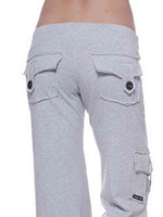 Zoom in photo of the back of Mid Waist Pants with Pockets-gray
