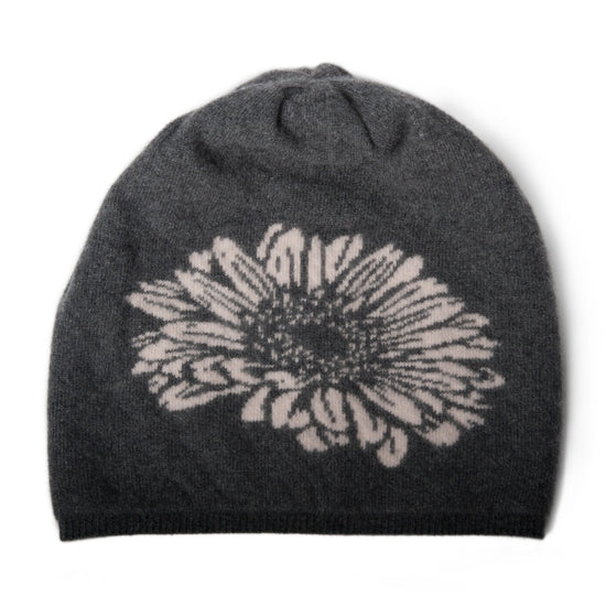 CASHMERE HAT WITH FLOWER - East Hills Casuals