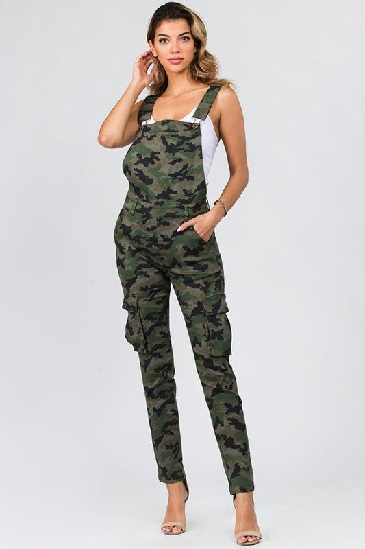 CAMOFLAUGE STRETCH OVERALL LONG PANTS