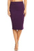 Solid knee length high waisted pencil skirt