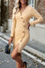 View of buttons on Slit Surplice Long Sleeve Midi Dress
