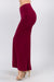 Right side view of SOLID HIGH WAIST WIDE LEG PANTS-burgundy