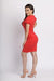 Sise view of Butterfly Tulip Dress-red