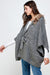 Left side view fo Hoodie Sweater Cardigan Poncho Fur Trim Top