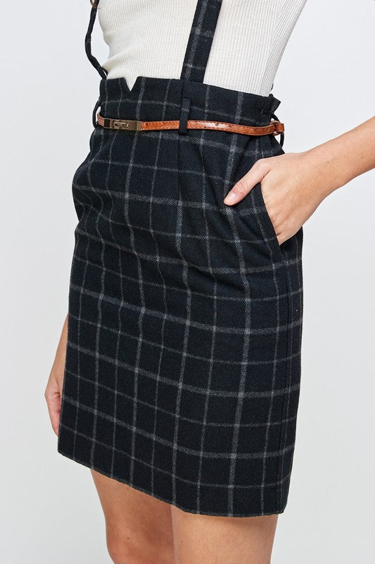 Suspender High Waisted Skirt