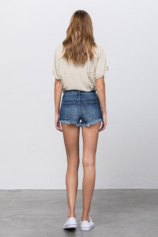 MID RISE SHORTS WITH SIDE SNAP BUTTONS