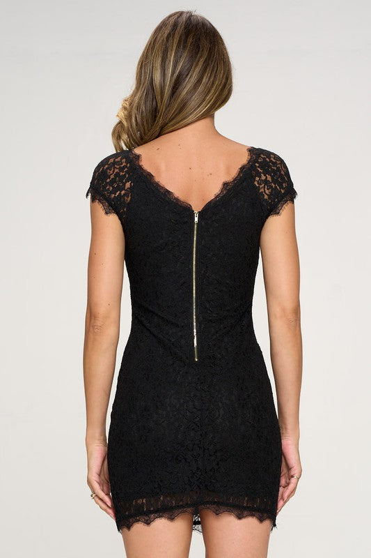 Women&#39;s lace mini dress