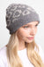 Winter Leopard Print Ribbed Cuff Beanie Hat