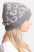 Winter Leopard Print Ribbed Cuff Beanie Hat