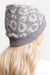 Winter Leopard Print Ribbed Cuff Beanie Hat