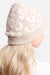 Winter Leopard Print Ribbed Cuff Beanie Hat