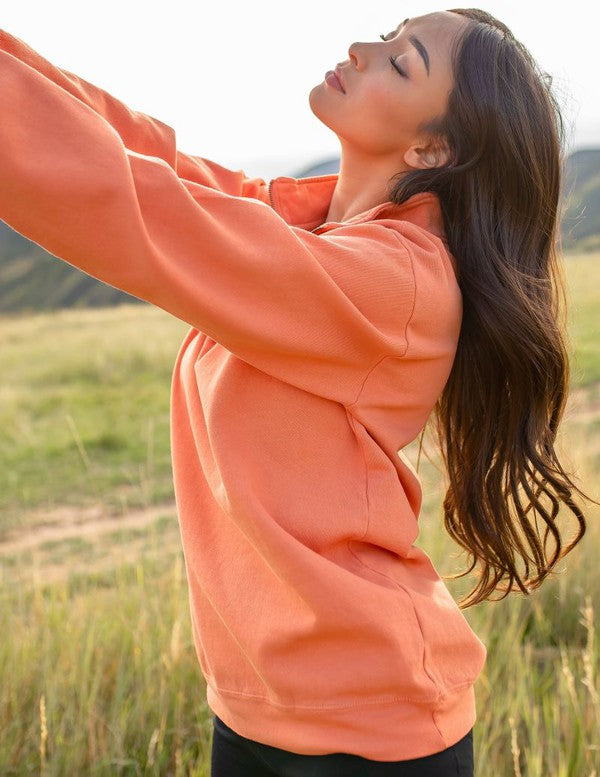 You Are Loved Half Zip Sweatshirt   Coral