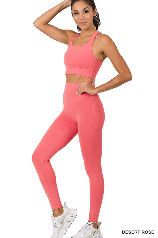 ATHLETIC RACERBACK TANK TOP &amp; LEGGINGS SET