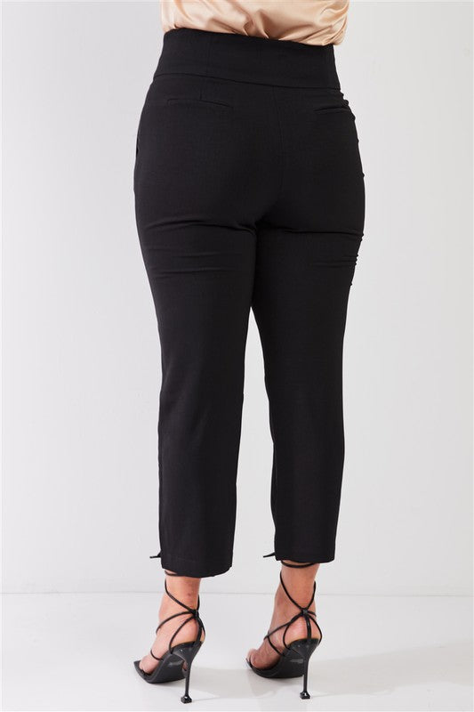 Back view of High Waisted Classic Pegged Formal Pants