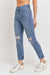 NON STRETCH DISTRESSED STRAIGHT JEANS