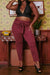 Plus Size High Waist Belted Pants