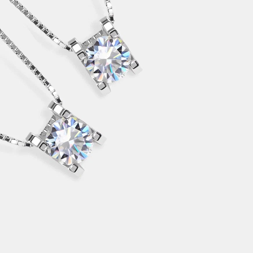 Square Moissanite Necklace by Pharah