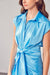 Zoom in view of COLLAR BUTTON UP FRONT TIE DRESS